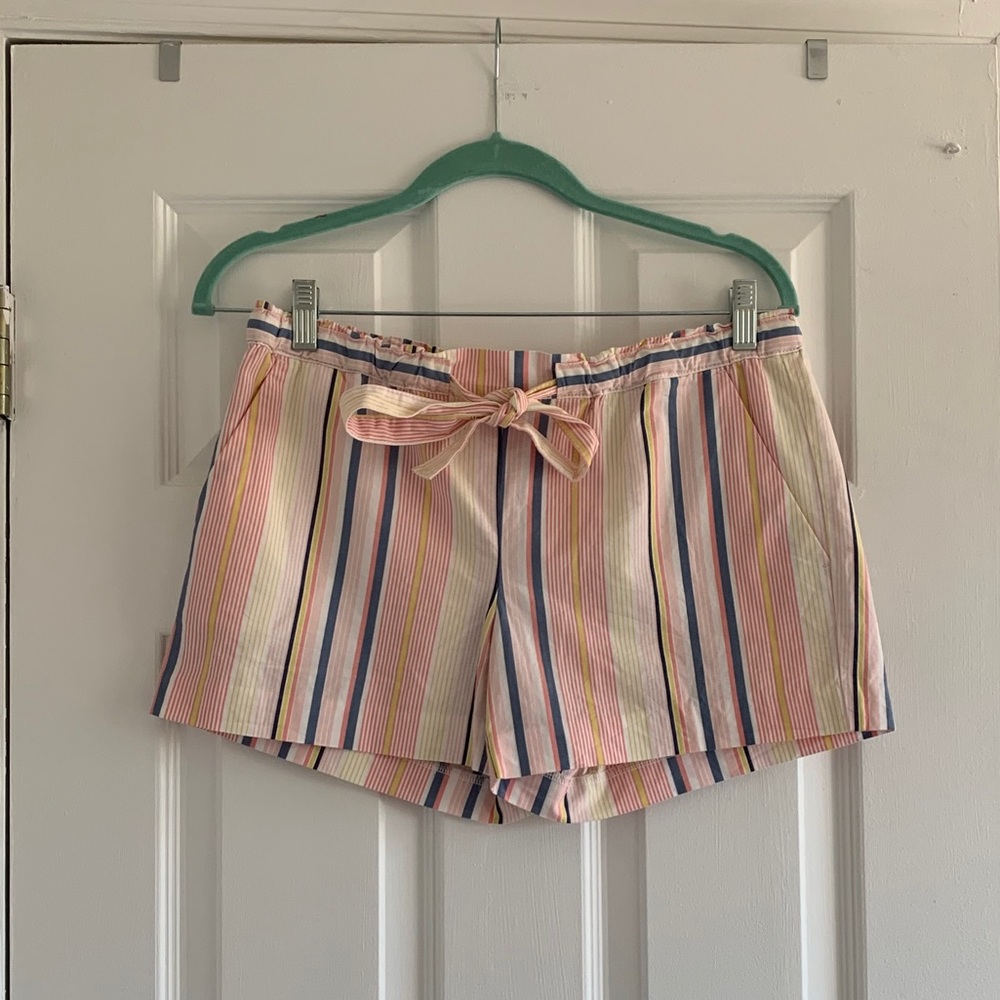 Loft Striped Tie Waist Shorts